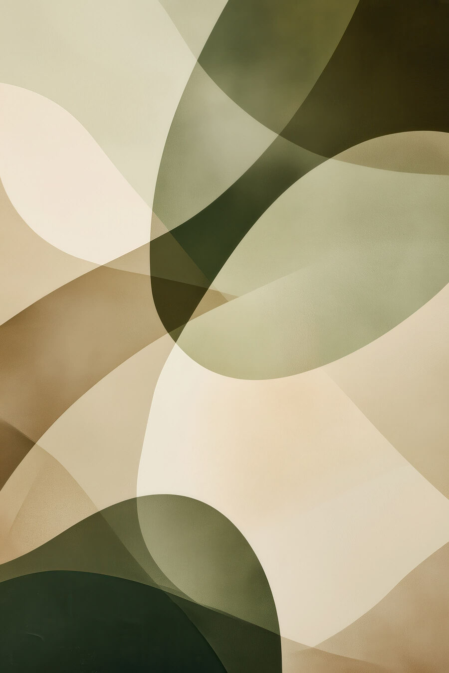 Formas transparentes em verde-azeitona — design completo