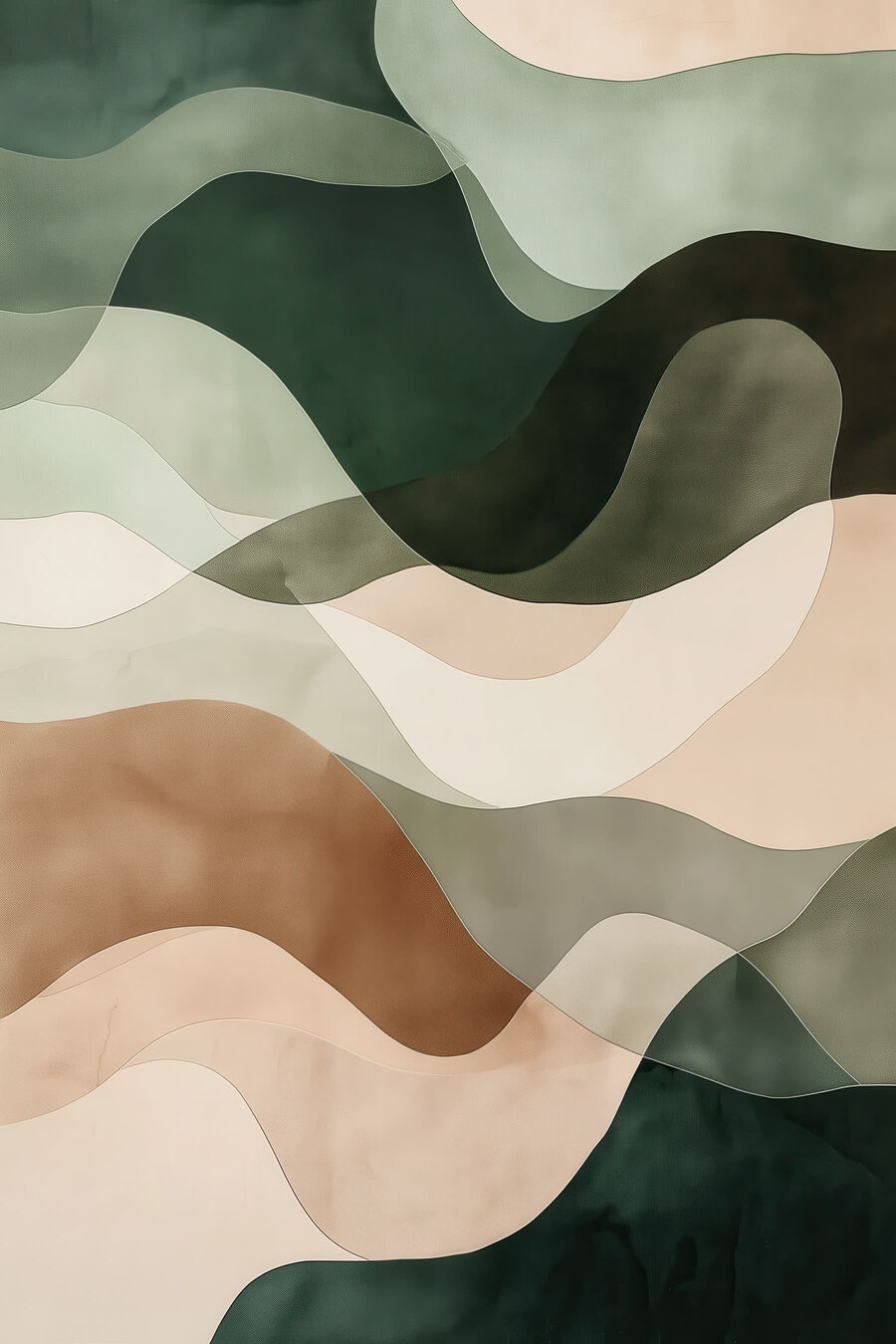 Ondas verdes e terrosas — design completo