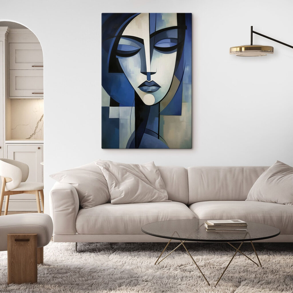 Retrato cubista em azul — interior 1