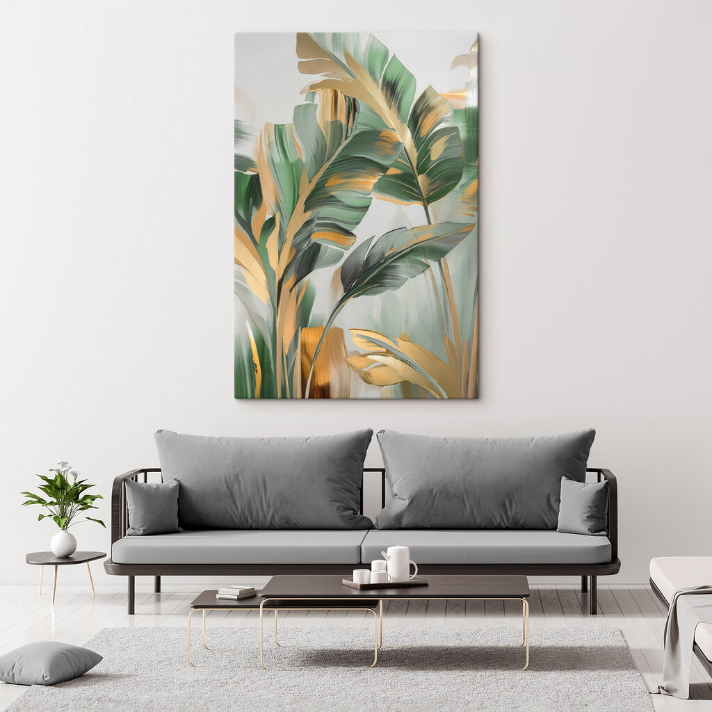 Folhas tropicais com ocre — interior 1