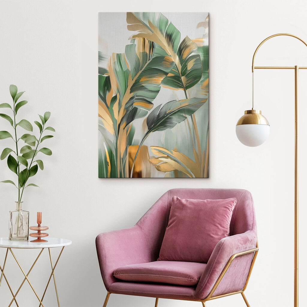 Folhas tropicais com ocre — interior 2