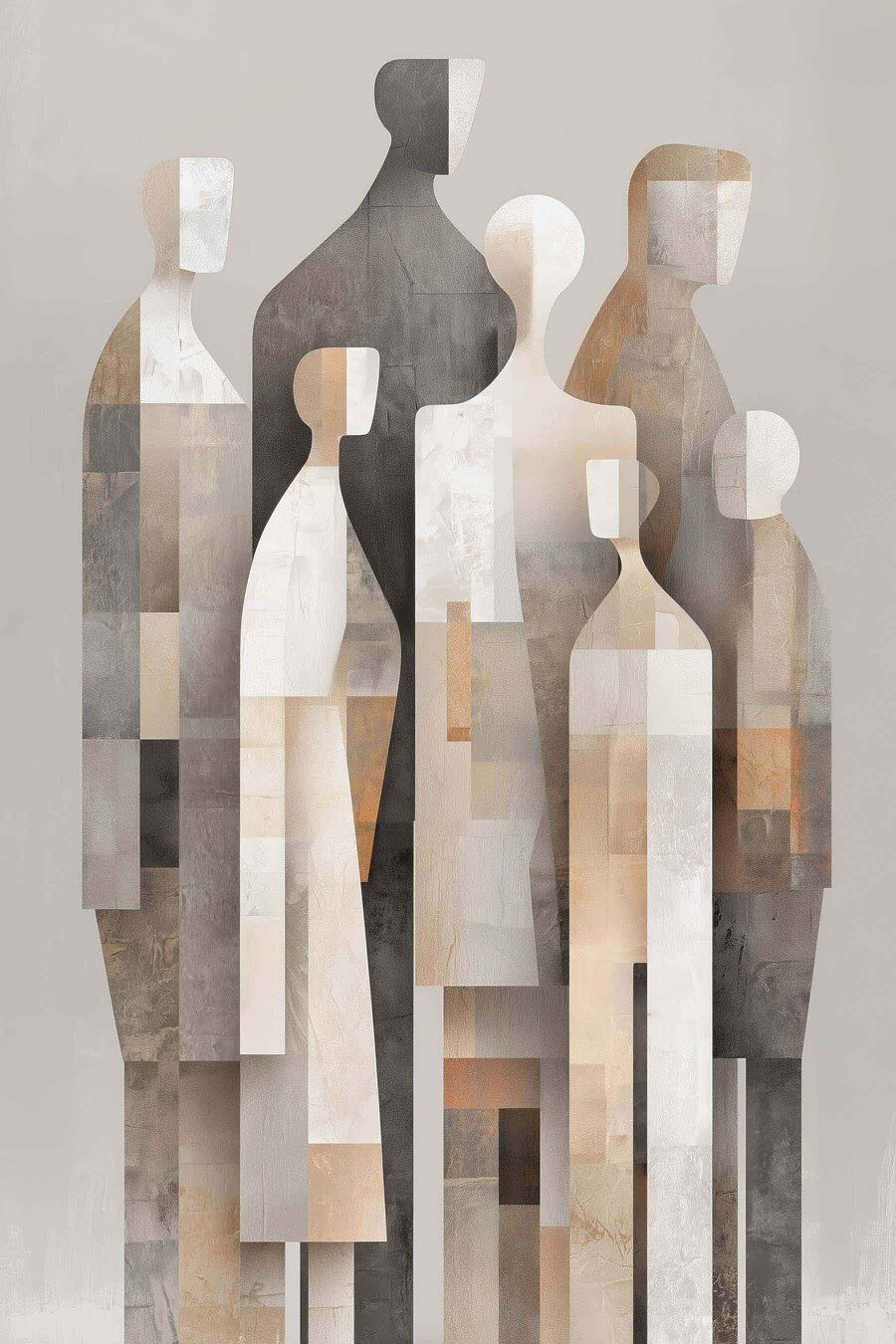 Figuras esguias em planos — design completo