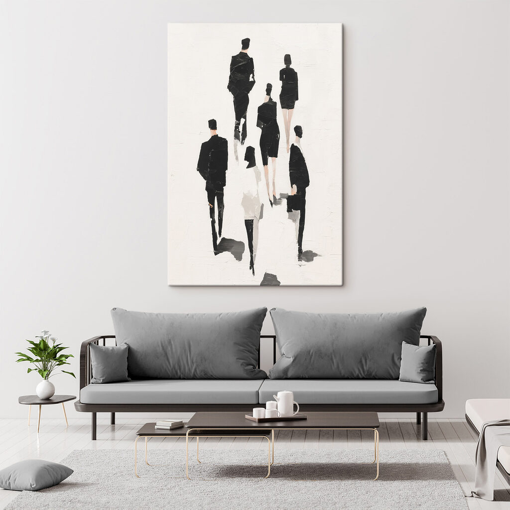 Silhuetas pretas em marcha — interior 2