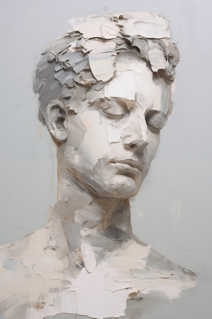 Busto de olhos fechados — design completo