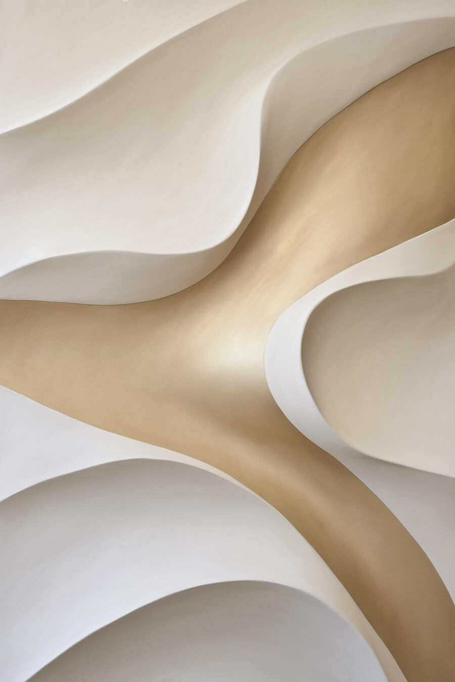 Curvas creme sobre dourado — design completo