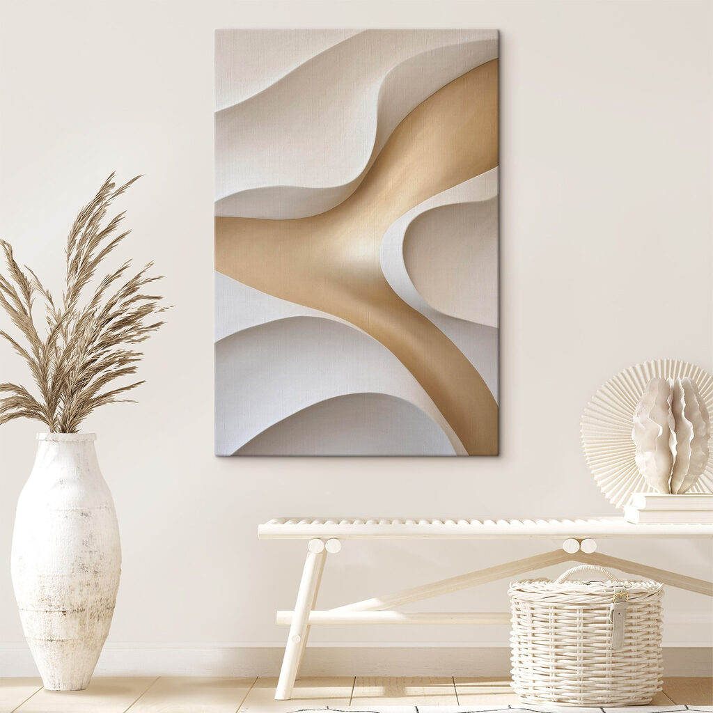 Curvas creme sobre dourado — interior 2