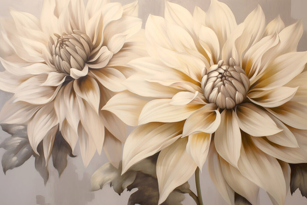 Duas flores em marfim — design completo