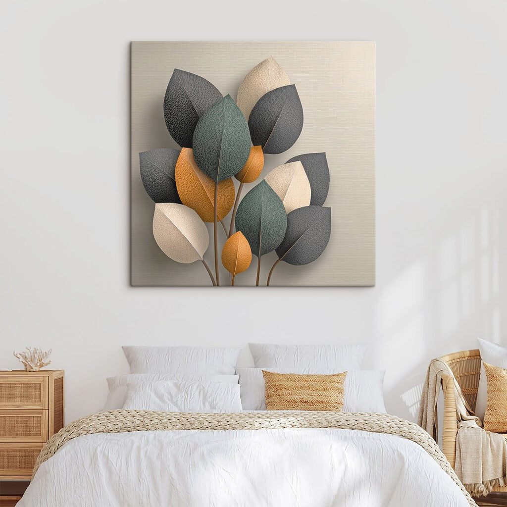 Folhas escuras em ocre — interior 2