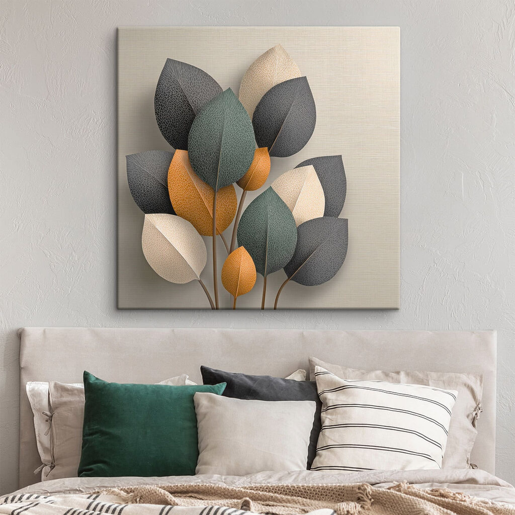 Folhas escuras em ocre — interior 3