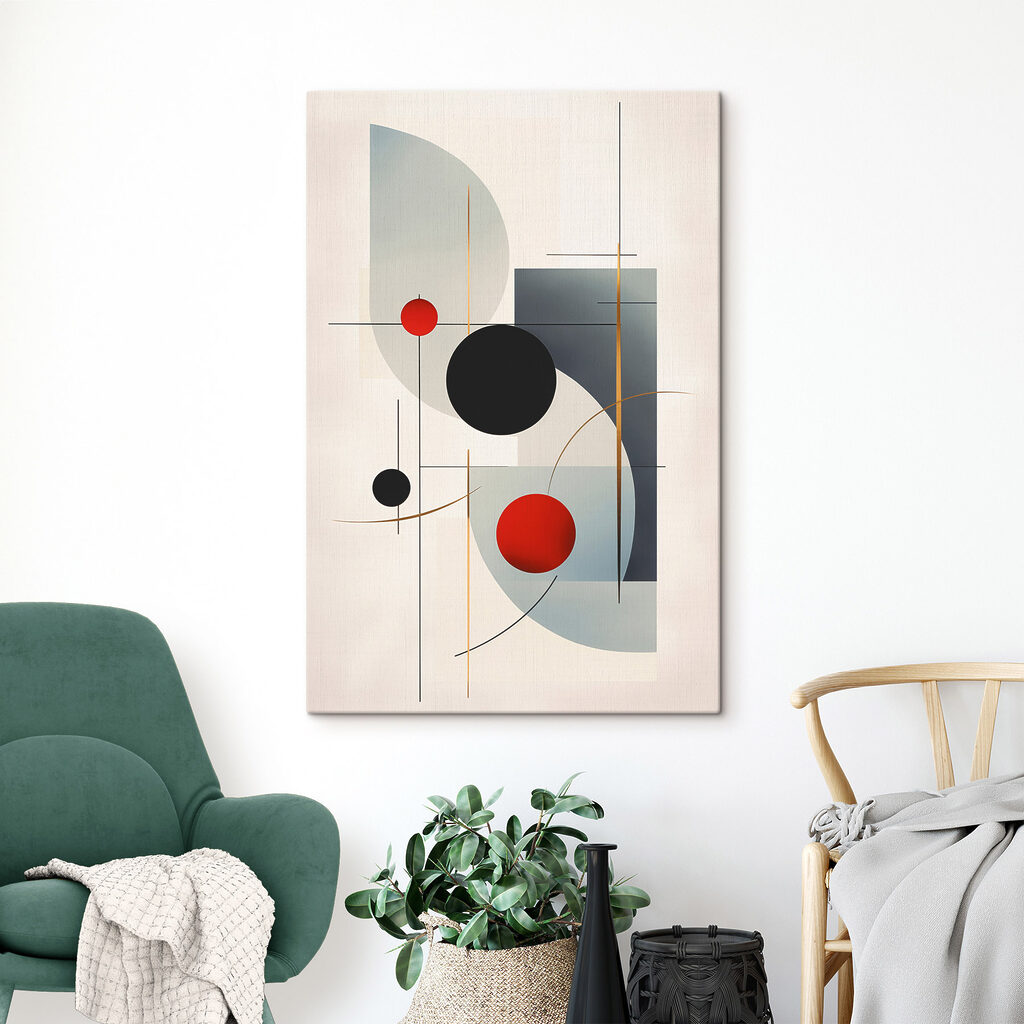 Círculos vermelhos e pretos — interior 1