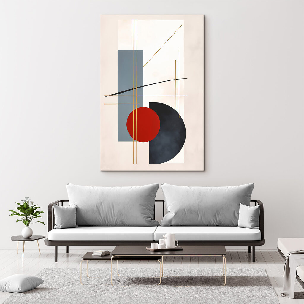 Disco vermelho com linhas — interior 1