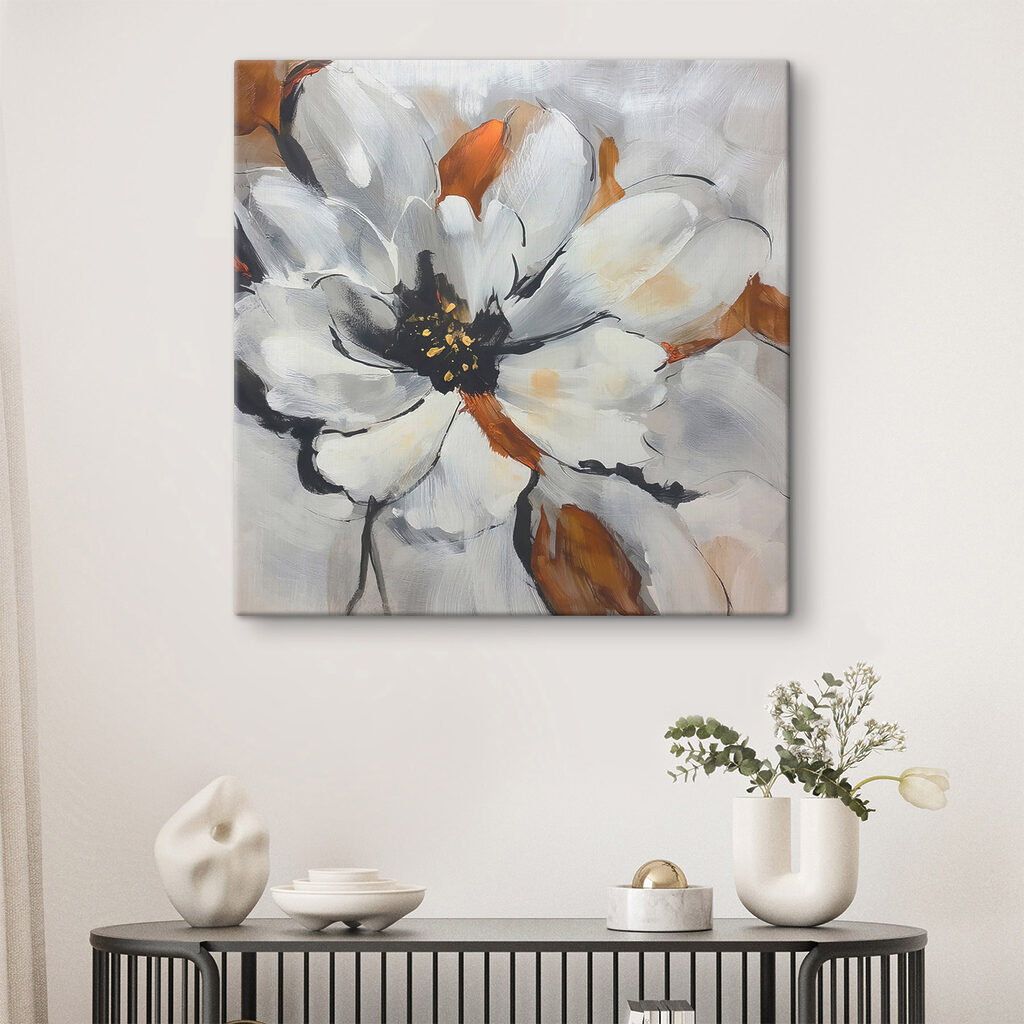 Flor branca com laranja — interior 3