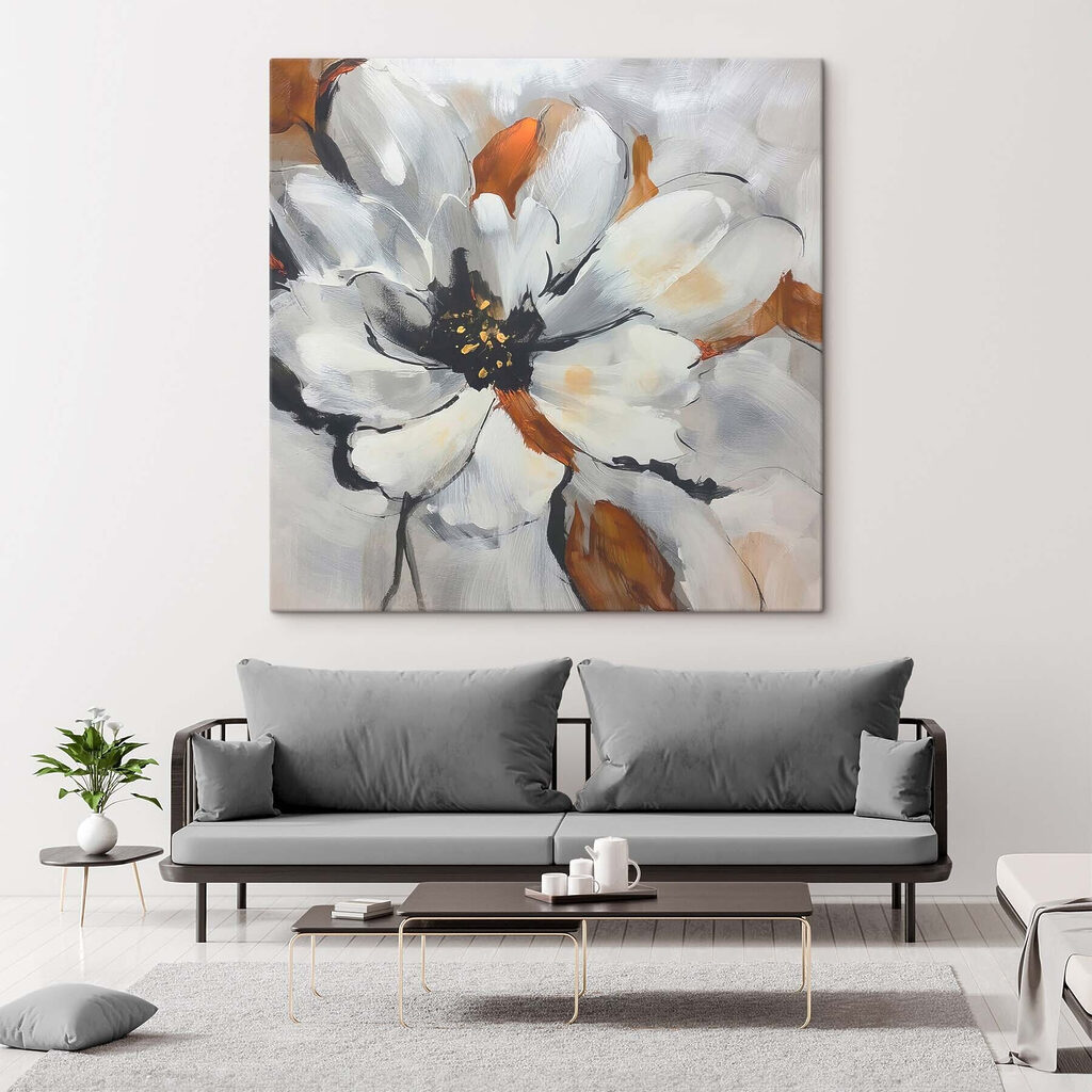 Flor branca com laranja — interior 2