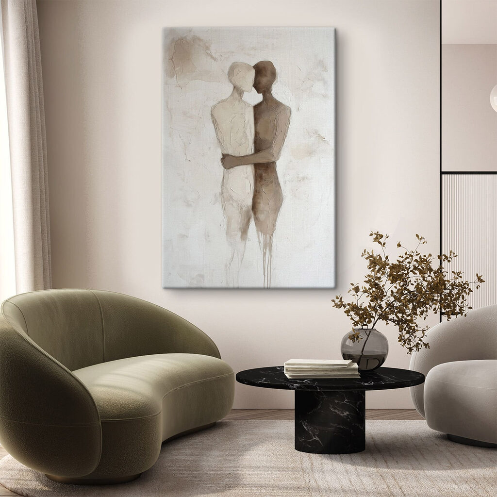 Duas figuras num abraço — interior 2
