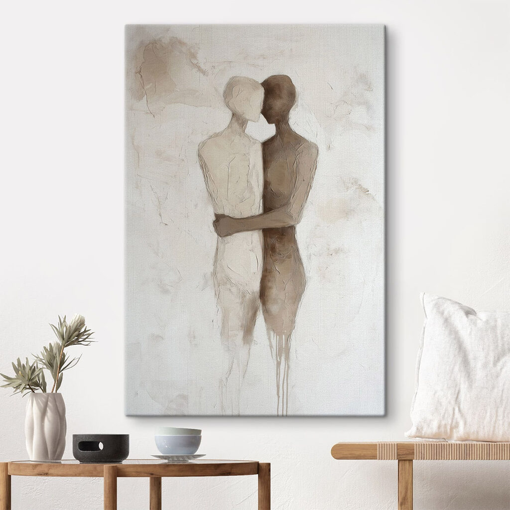 Duas figuras num abraço — interior 1
