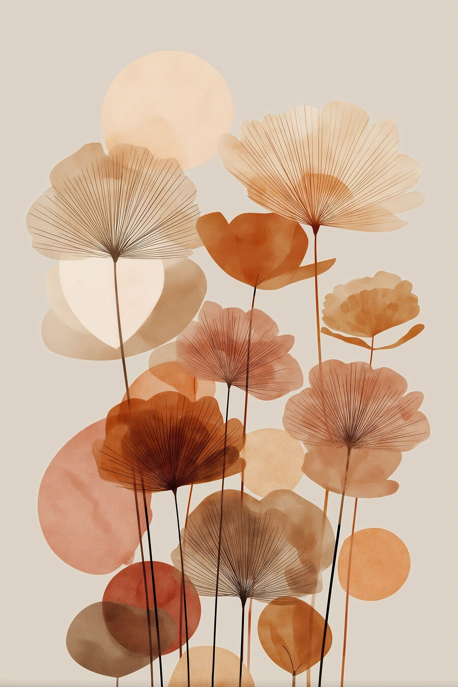 Flores quentes em hastes — design completo