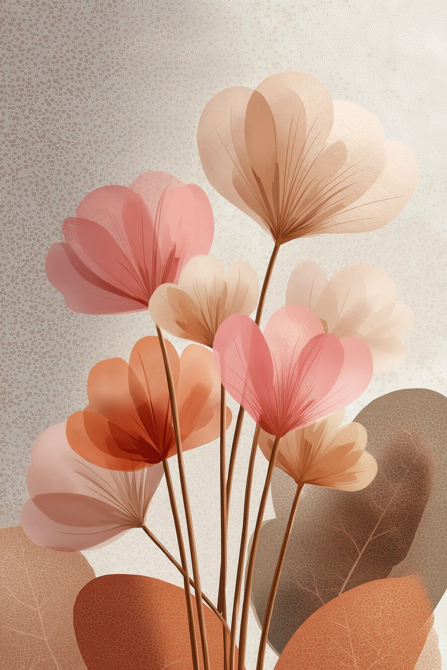 Flores em rosa pêssego — design completo