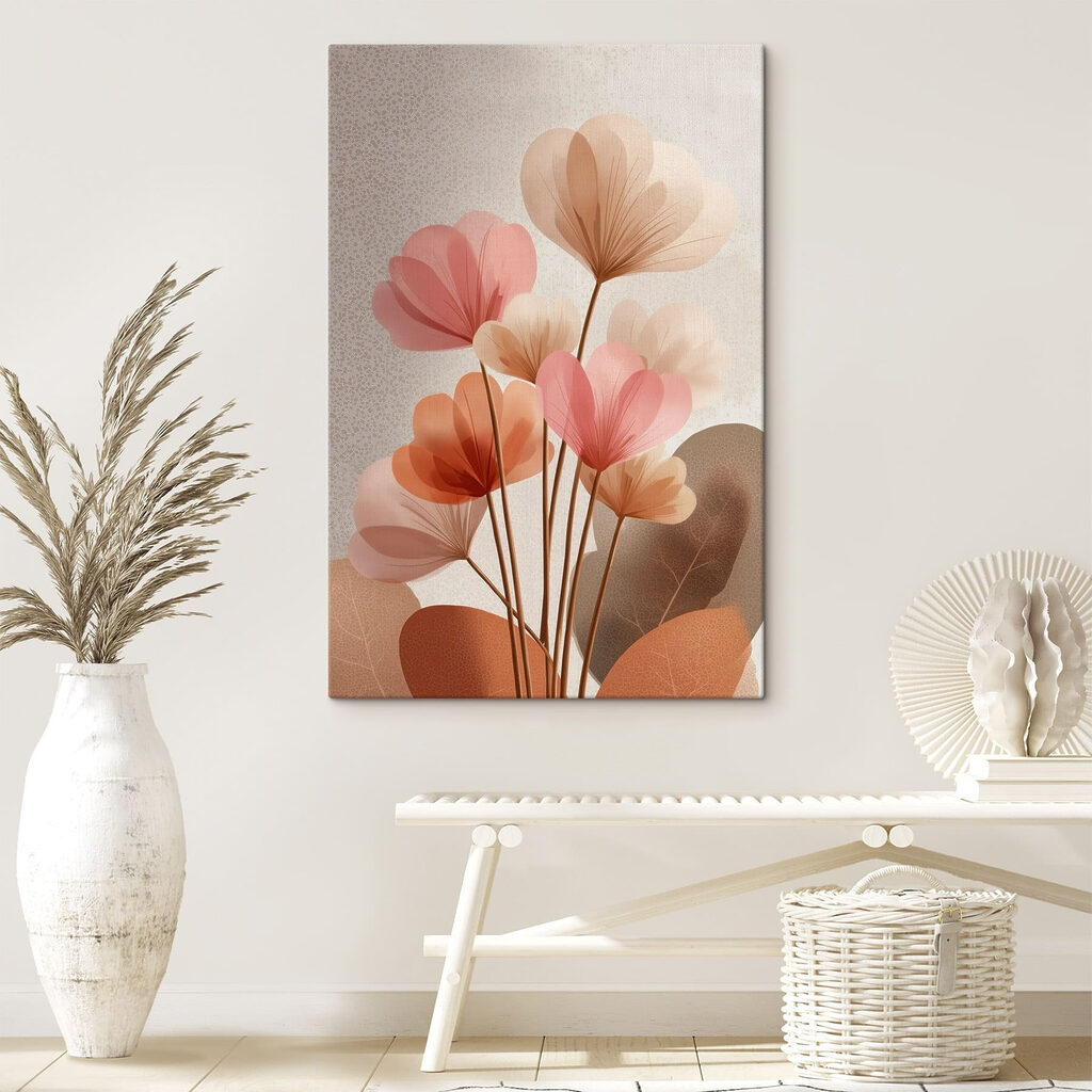 Flores em rosa pêssego — interior 1