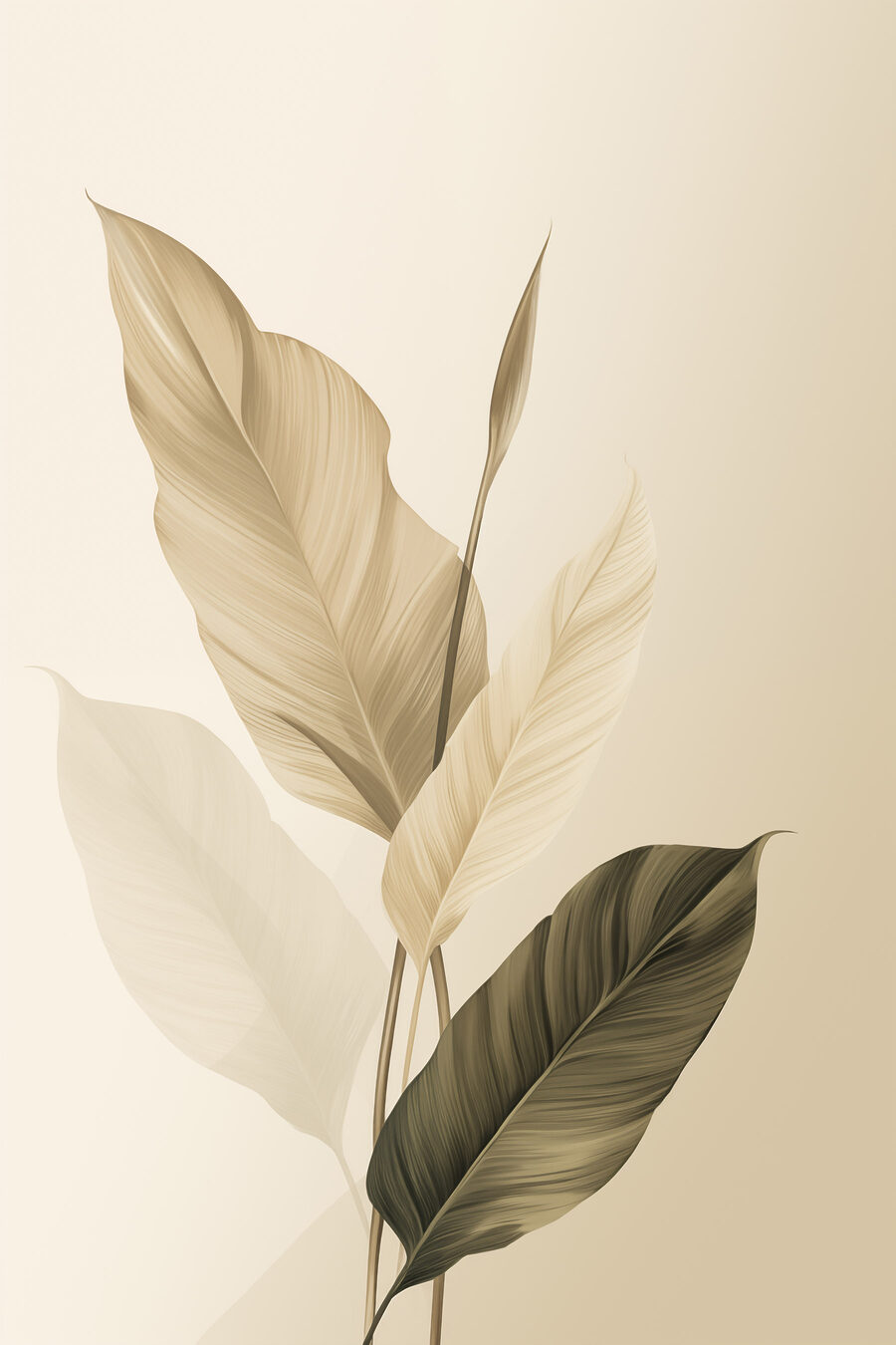 Ramo de folhas longas — design completo
