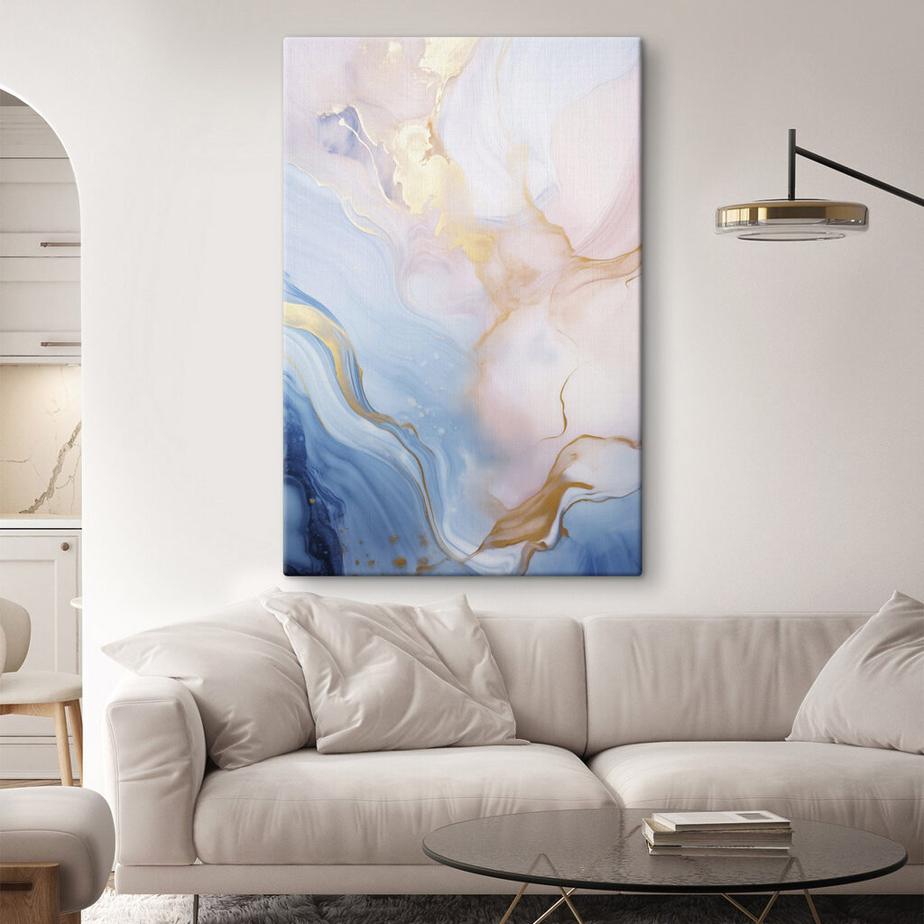 Veios dourados sobre azul — interior 1