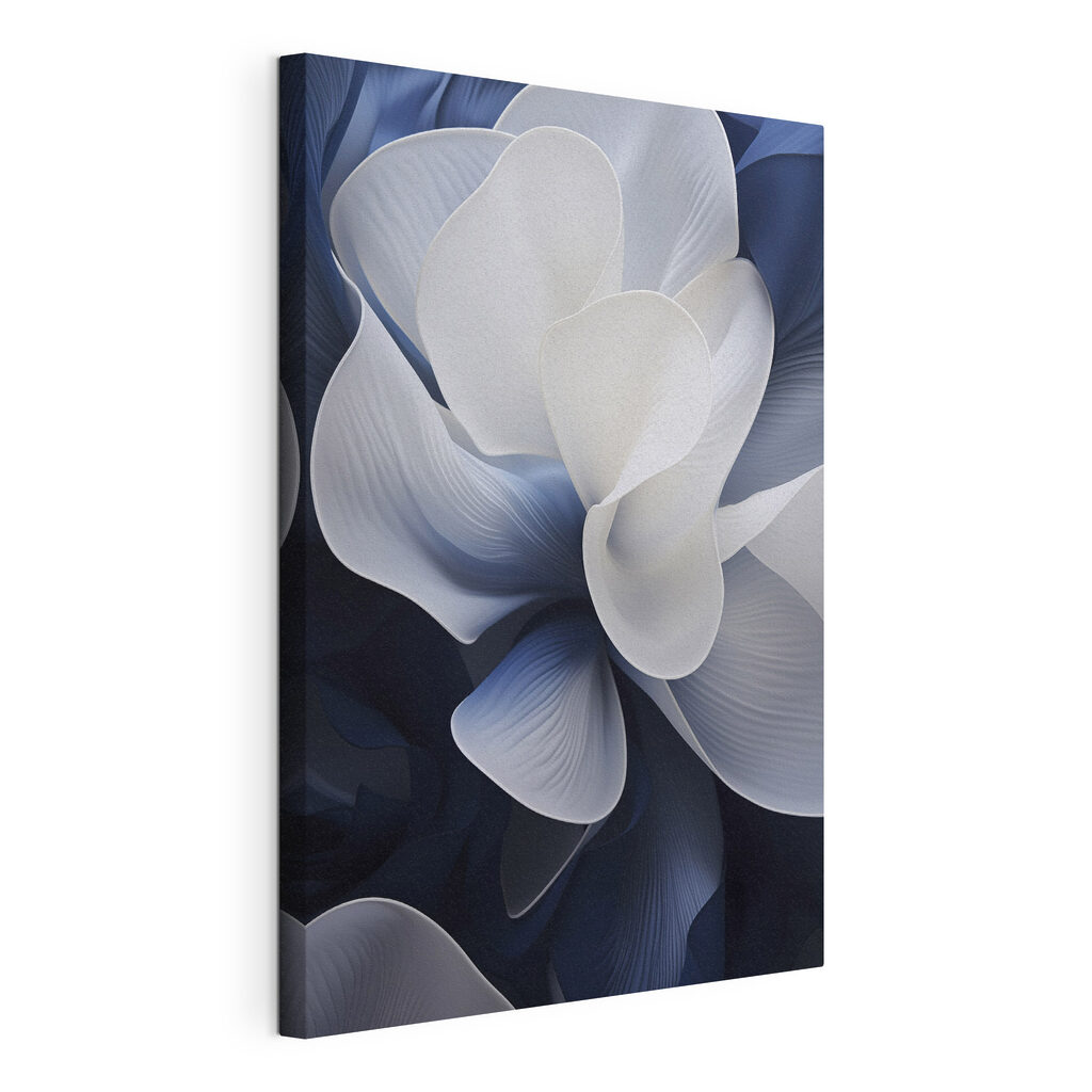 Flor branca sobre azul-noite — vista do produto