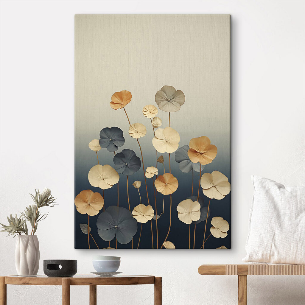 Flores redondas em azul-noite — interior 2
