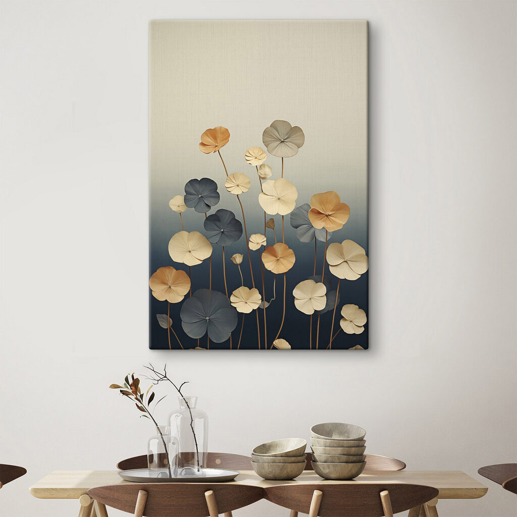 Flores redondas em azul-noite — interior 1