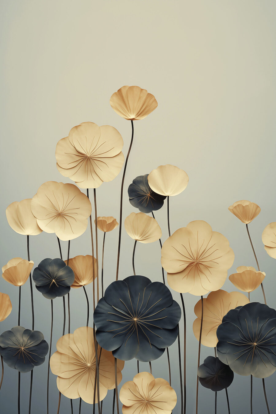 Flores amarelas e azuis — design completo
