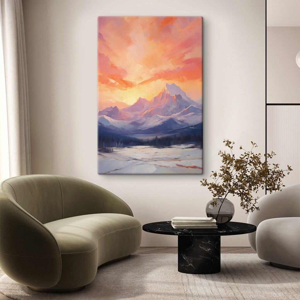 Céu laranja sobre neve — interior 2