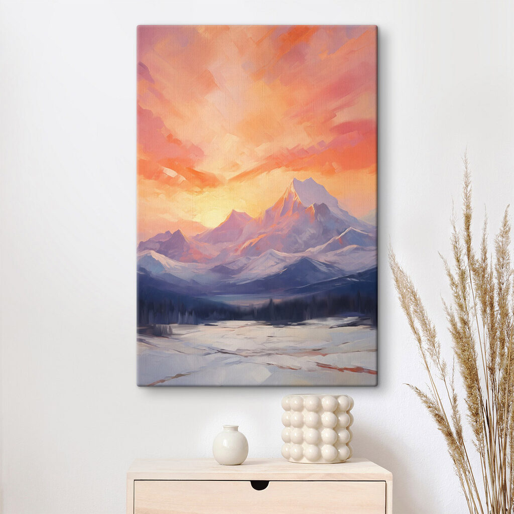 Céu laranja sobre neve — interior 1