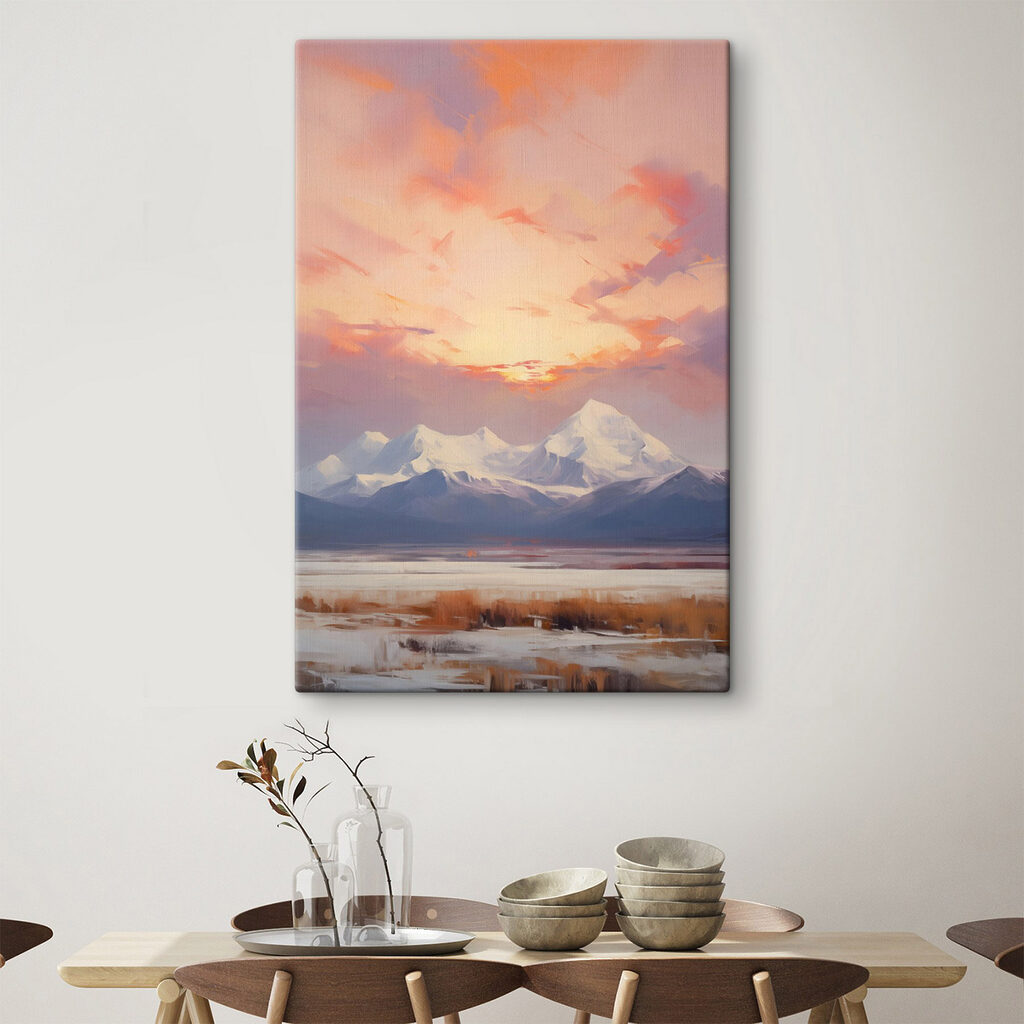 Entardecer sobre montanhas — interior 1