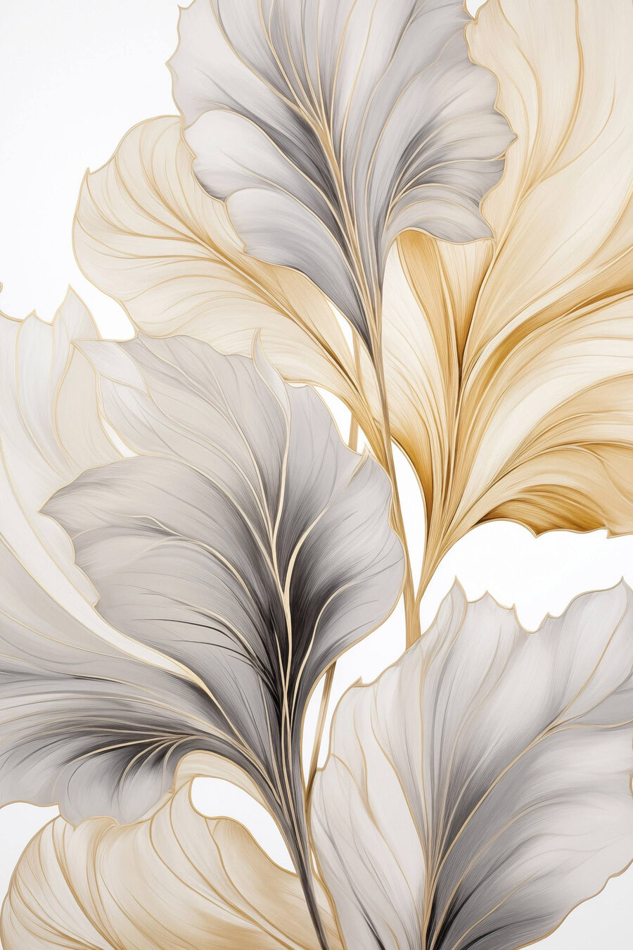 Ondas douradas de folhas — design completo
