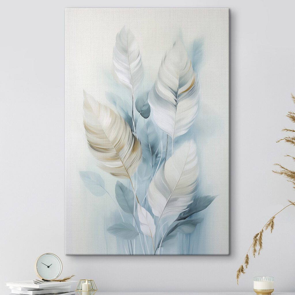 Folhas em azul pálido — interior 1