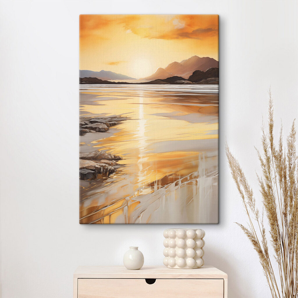 Entardecer dourado na água — interior 2