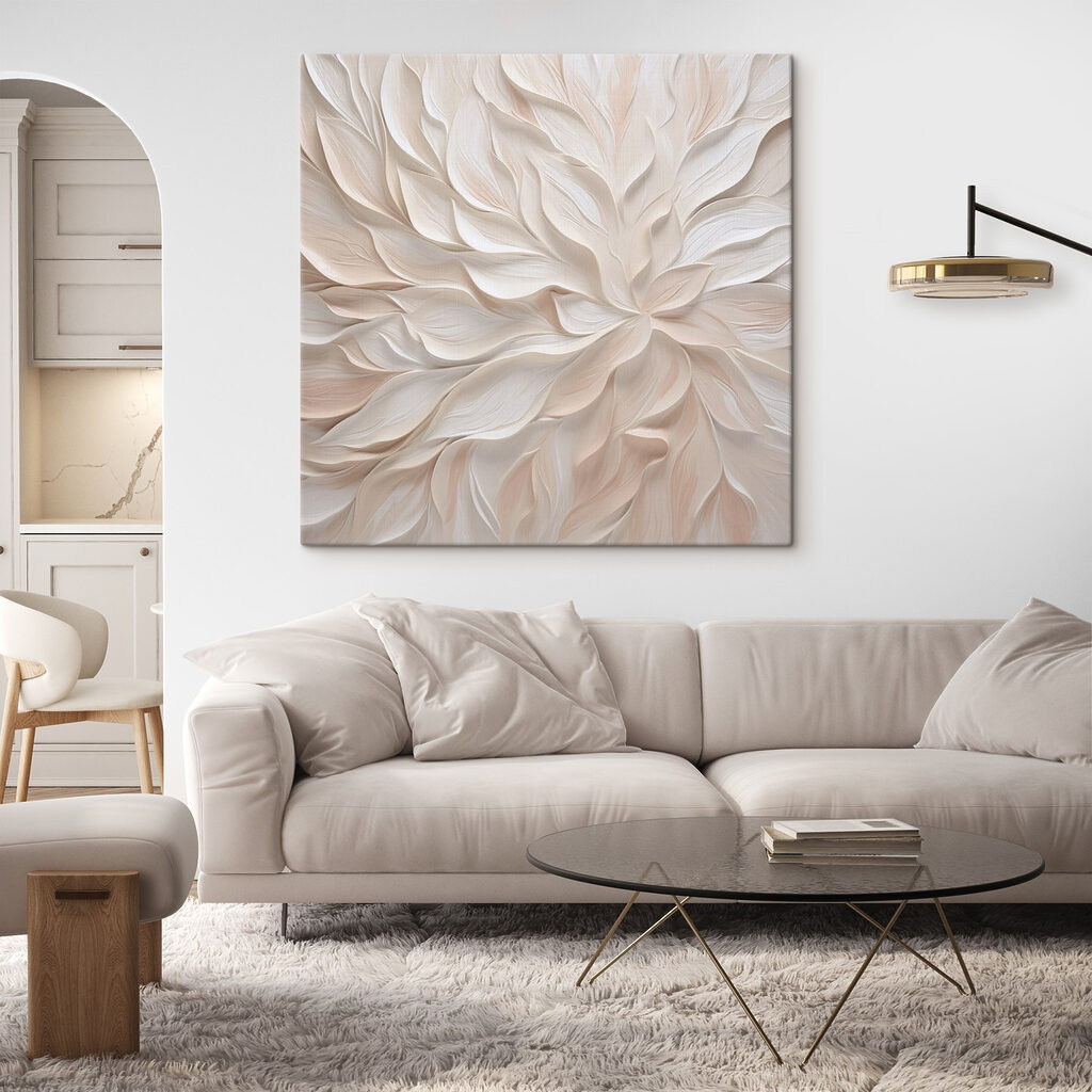 Folhas brancas em rosa — interior 1