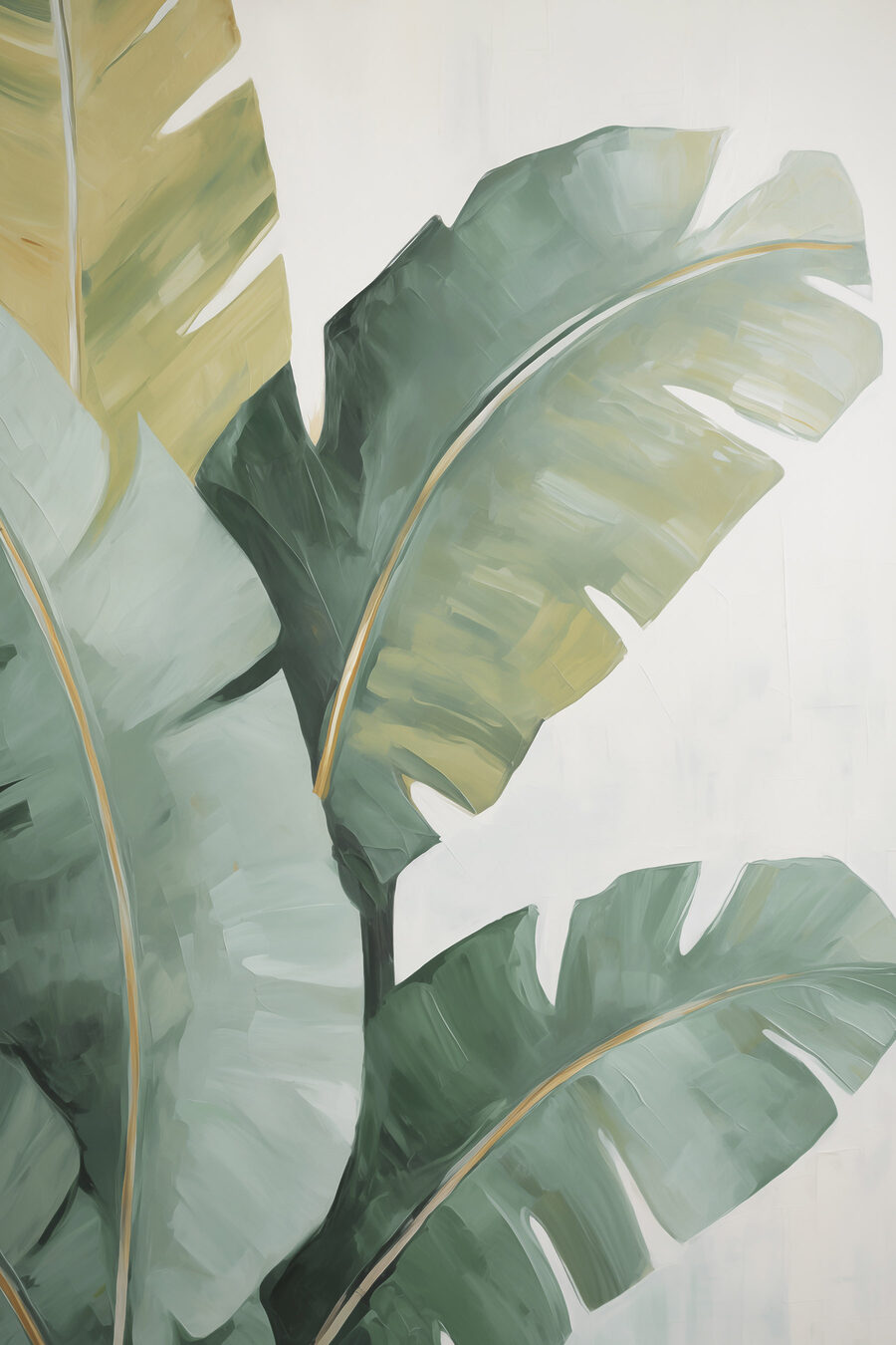 Folhas largas verde-salva — design completo