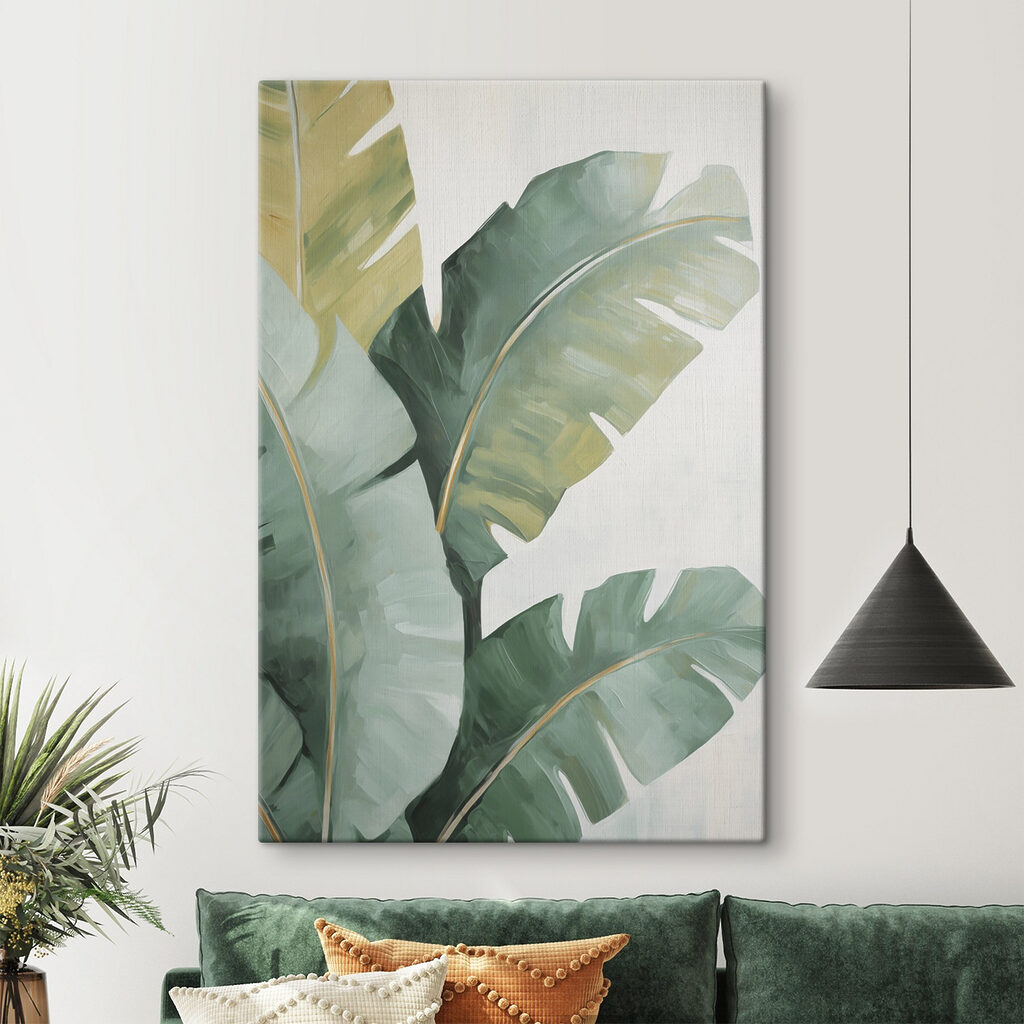 Folhas largas verde-salva — interior 1