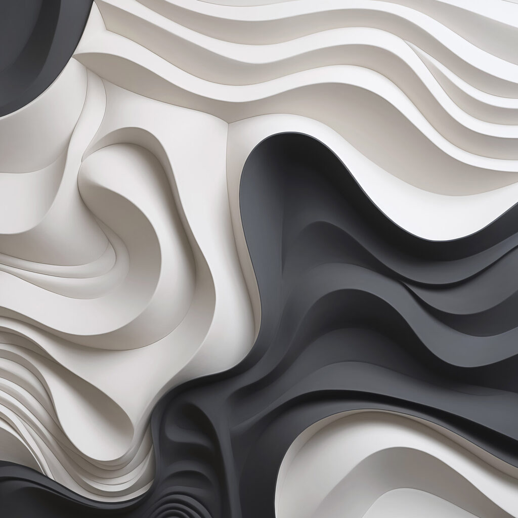 Ondas pretas e brancas — design completo