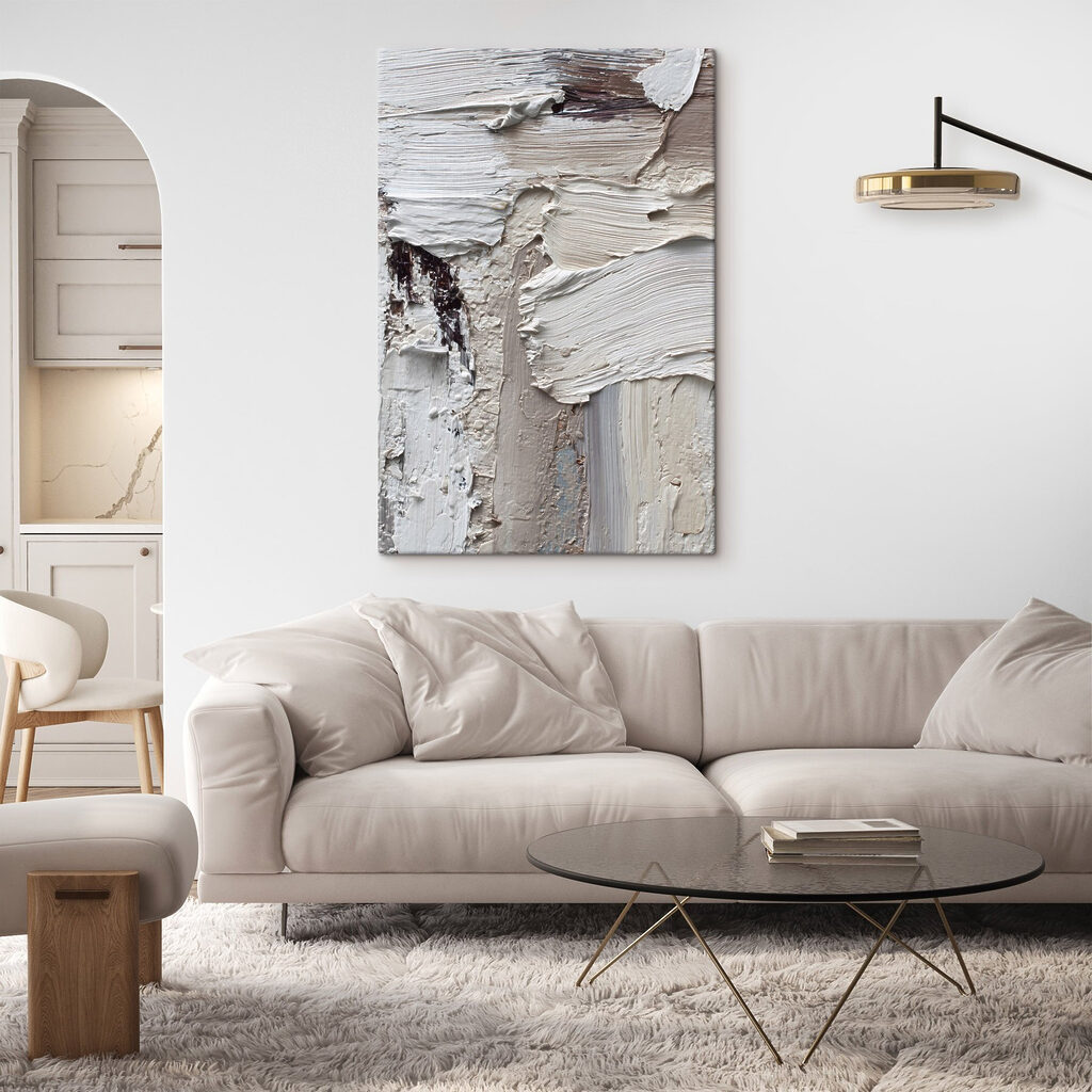Pinceladas largas em cinzento-branco — interior 2