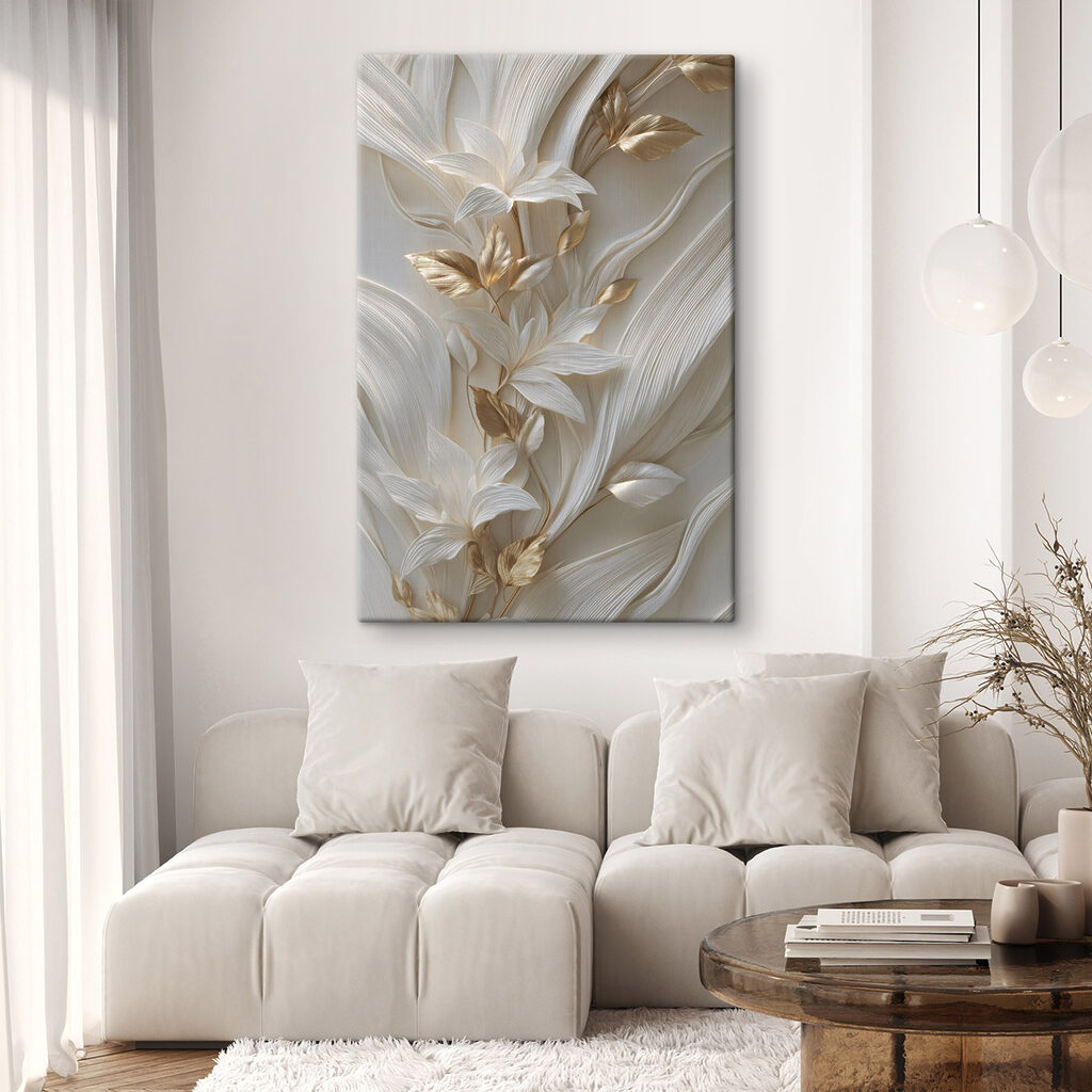 Flores em ondas brancas — interior 1