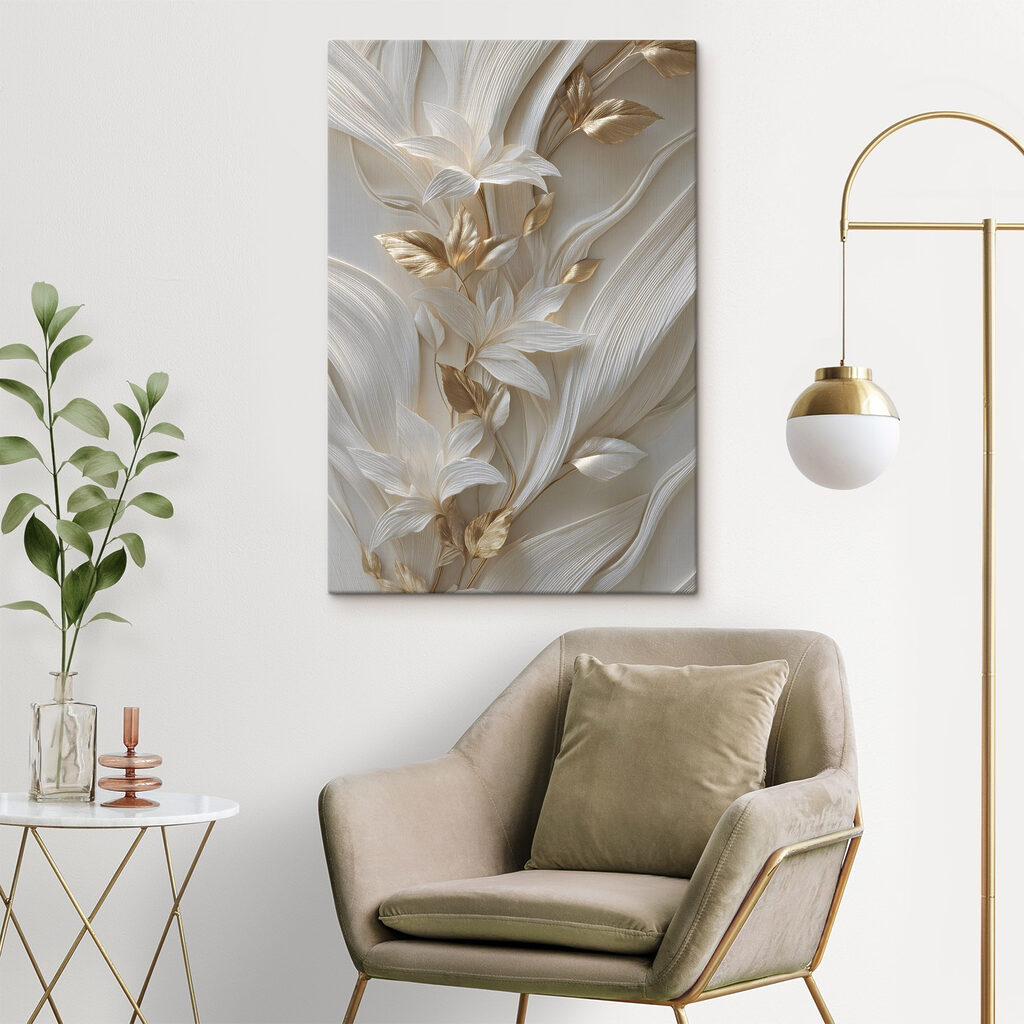 Flores em ondas brancas — interior 2