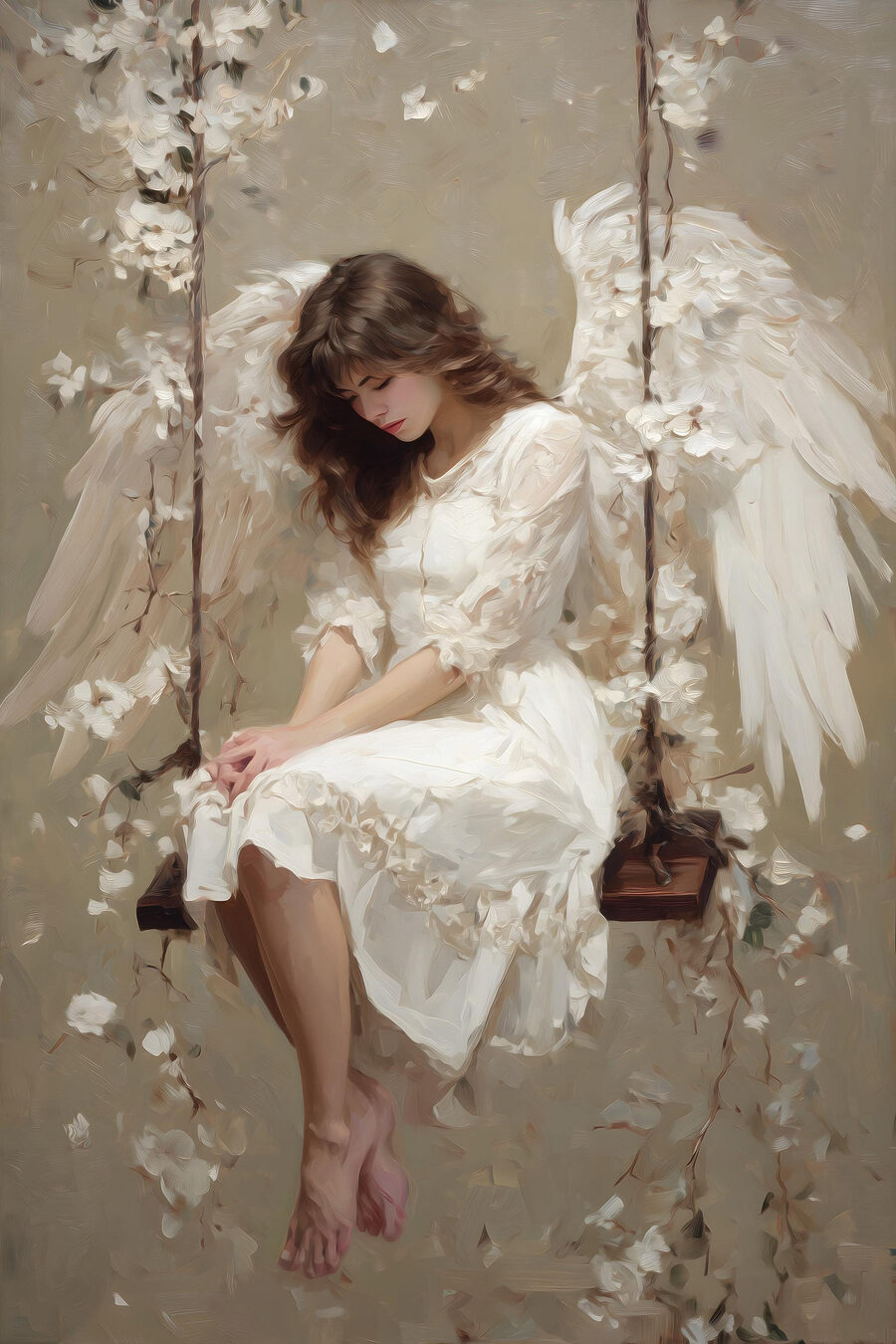 Anjo num baloiço — design completo