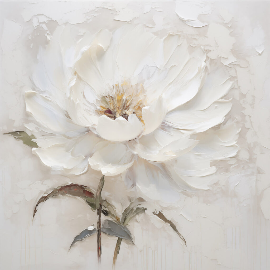 Flor branca em névoa — design completo