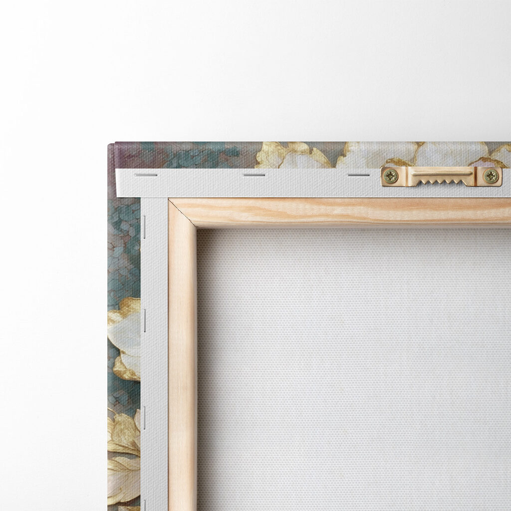 Flor creme e dourada — verso