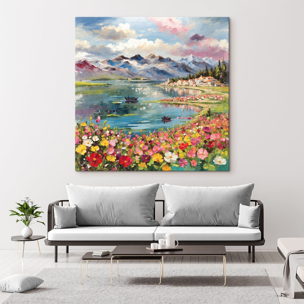 Lago entre flores coloridas — interior 2