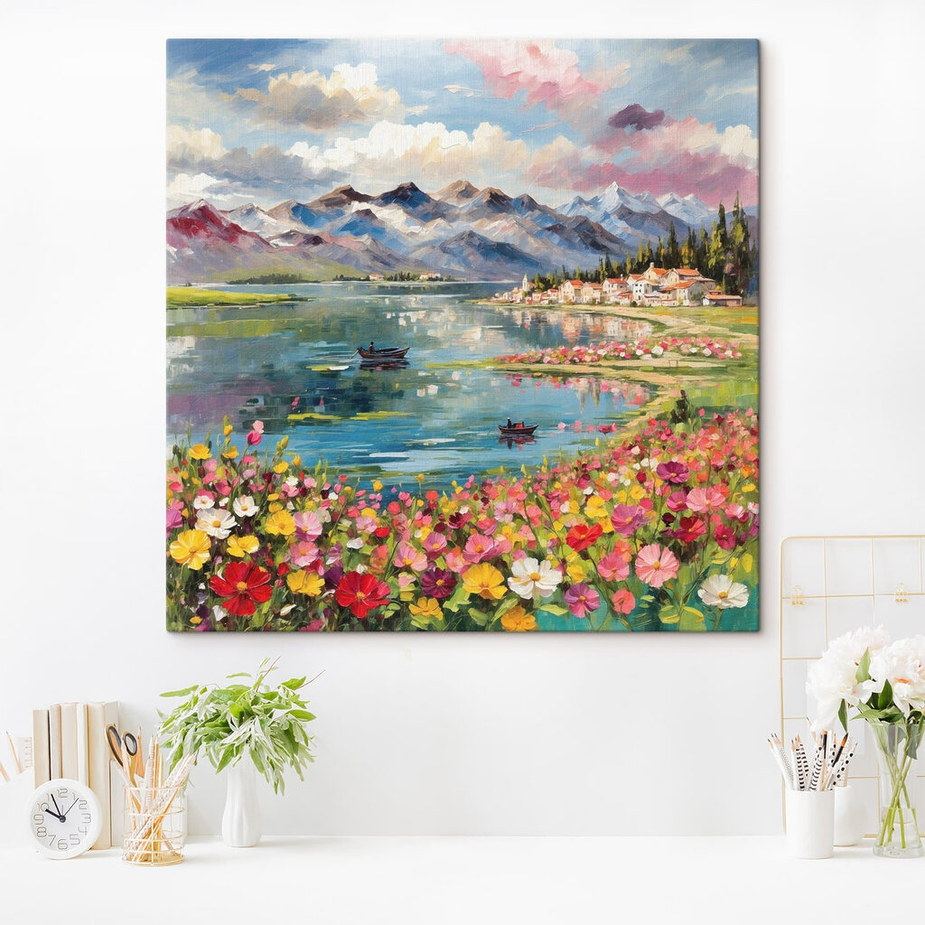 Lago entre flores coloridas — interior 3