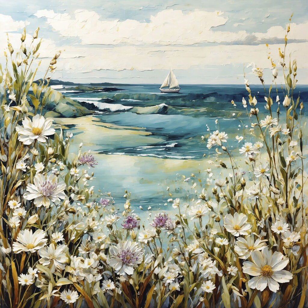 Flores junto ao mar — design completo