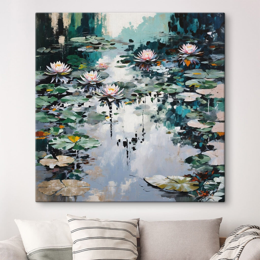 Nenúfares entre reflexos escuros — interior 2
