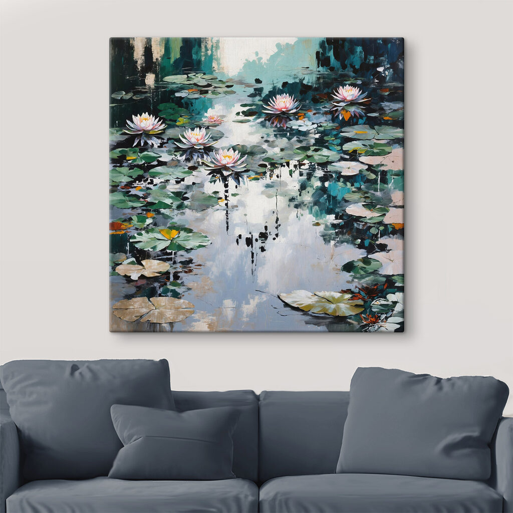 Nenúfares entre reflexos escuros — interior 3