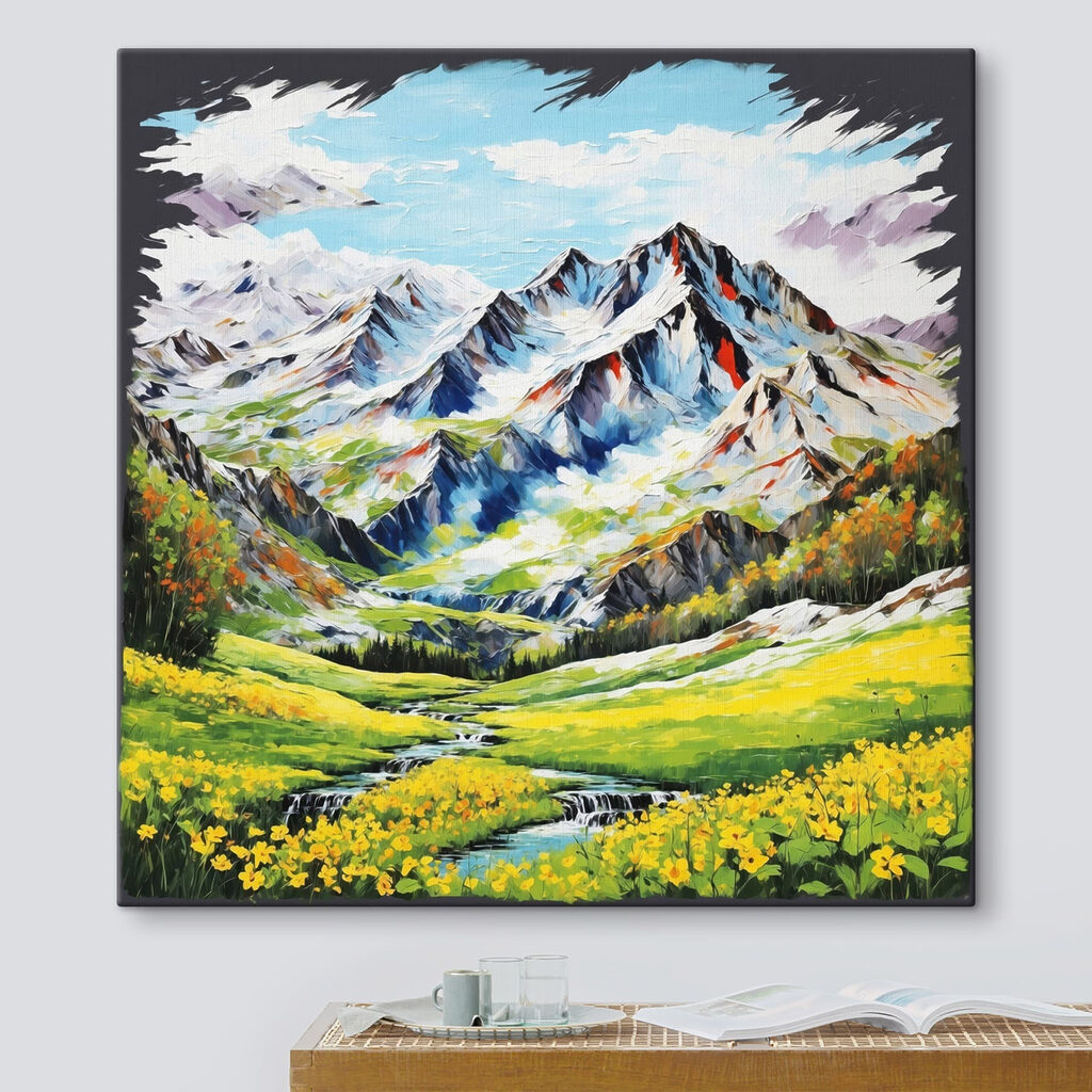 Montanhas nevadas sobre prados — interior 3